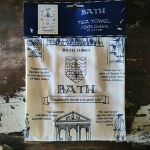 Bath England Heritage Tea Towel Made By Temple Island Designed D. Mason Jones